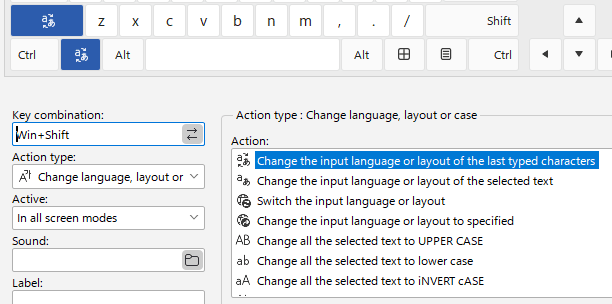 Change the language of already typed text
