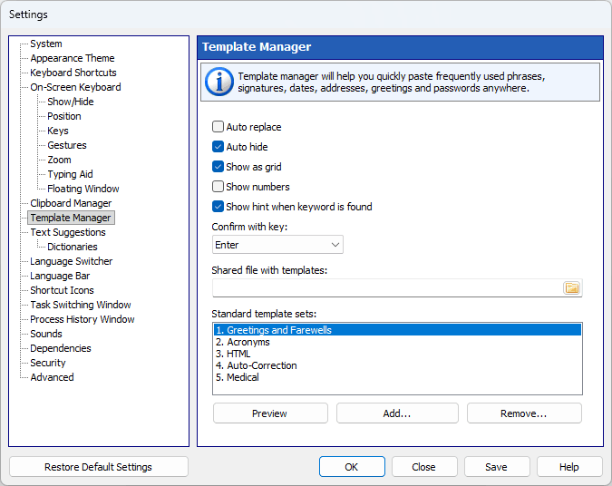 Template Manager