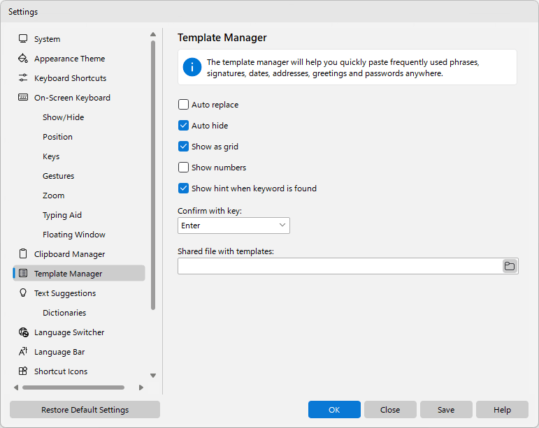 Template Manager