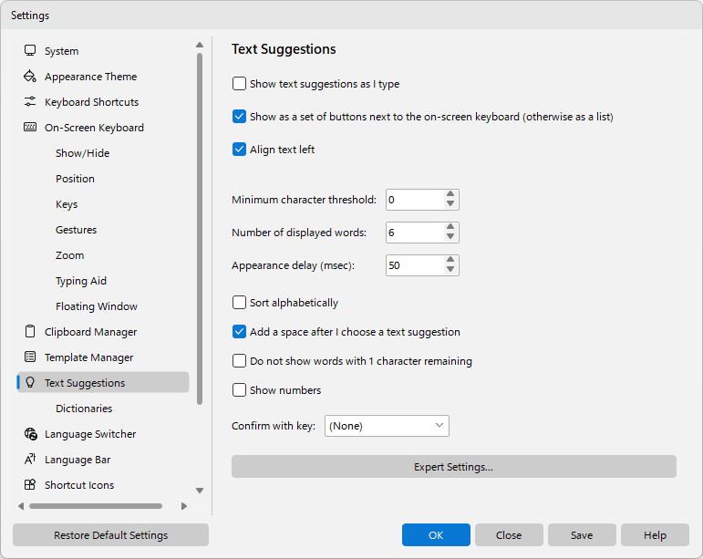 Text Suggestions