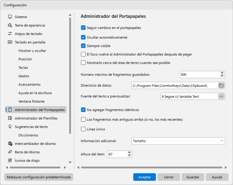Administrador del Portapapeles