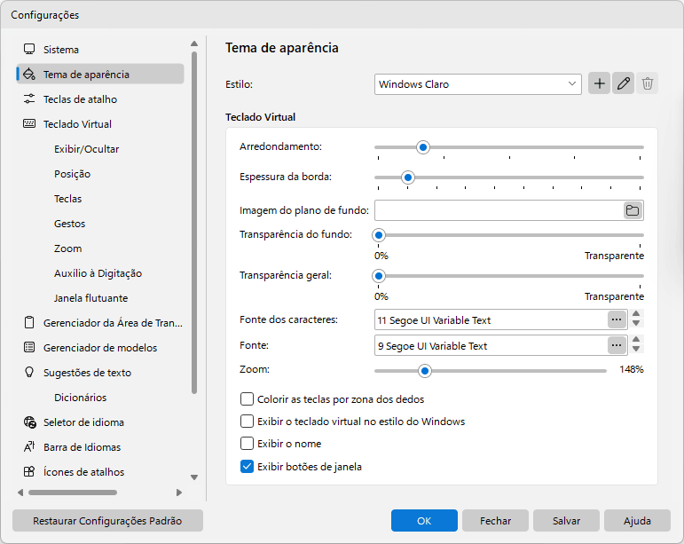 Tema de aparência