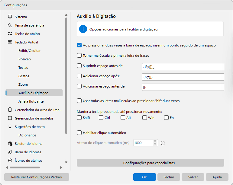 Auxílio à Digitação