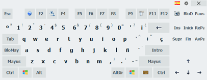 Teclado de pantalla español