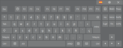 Teclado de pantalla español